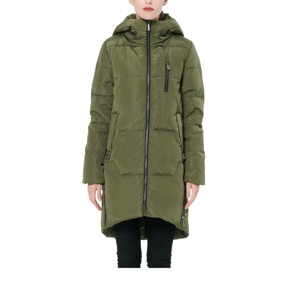Orolay army green winter coat with hood